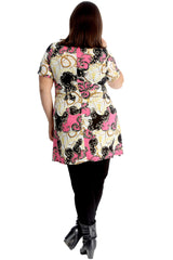 1722 Tassel & Chain Print Swing Top