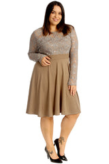 Chiffon Sleeve Skater Dress