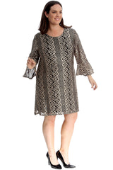 2284 Bell Sleeve Crochet Lace Tunic