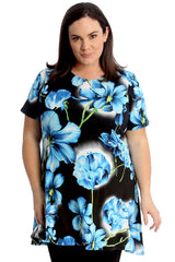 1728 Floral Print Swing Top