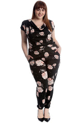 8042 Floral Print Side Pocket Jumpsuit