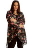 1503 Floral Print A-Line Chiffon Shirt