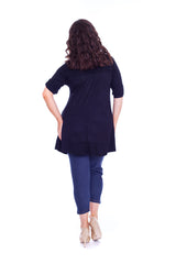 1316 Eagle Stud Button on Sleeve Top