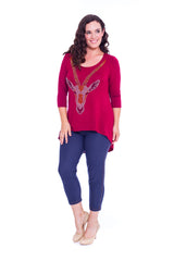 1315 Ram Stud Dip Hem Top