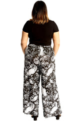 6115 Bold Paisley Print Palazzo Trouser