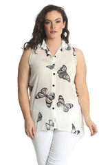 1563 Chiffon Butterfly Shirt