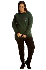 3124 No Glitter No Party Print Zip Sweatshirt