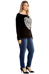 1578 Love Heat Print Batwing Top