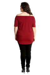 1560 Crepe Off Shoulder Top