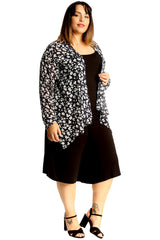 3257 Floral Print Open Front Cardigan