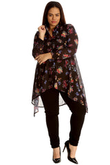1506 Small Floral Print Chiffon Shirt