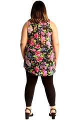 1683 Bold Butterfly Print Chiffon Shirt