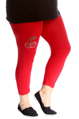 7212 Cherry Stud Cropped Leggings