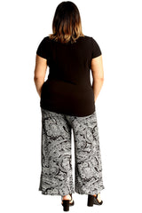 6117 Bold Paisley Print Palazzo Trouser