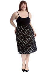 5046 Floral Print Skater Skirt