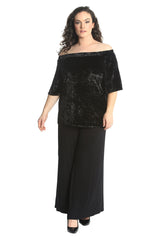 1590 Velvet Off Shoulder Top