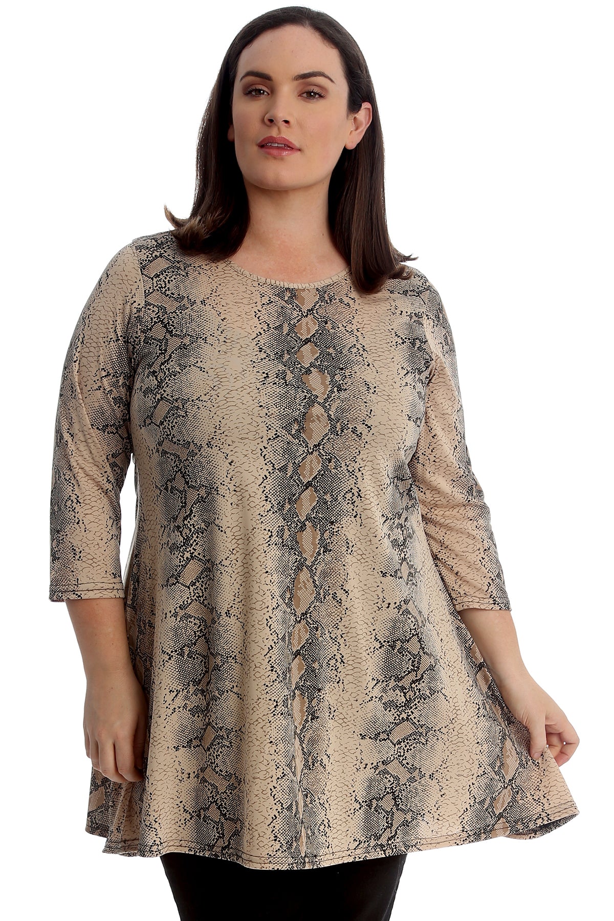 1739 Snake Skin Print Swing Top