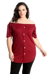 1560 Crepe Off Shoulder Top