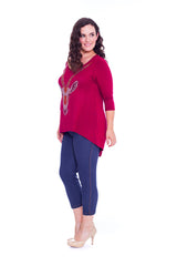 1315 Ram Stud Dip Hem Top