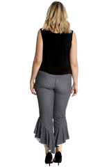 6085 Checked Frill Trousers