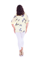 1307 Chiffon Butterfly Batwing Top