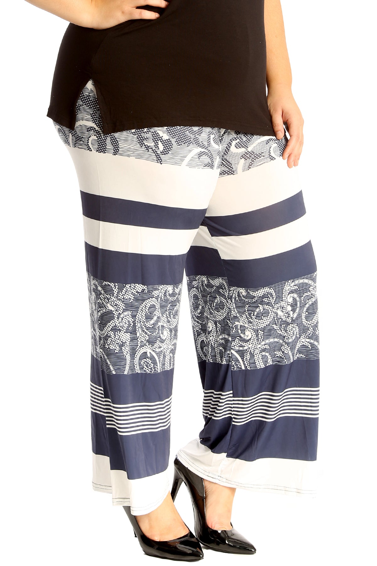 6108 Paisley Block Print Palazzo Trousers