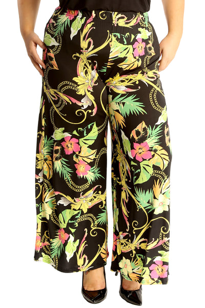 6107 Multi Colour Paisley Print Palazzo Trousers