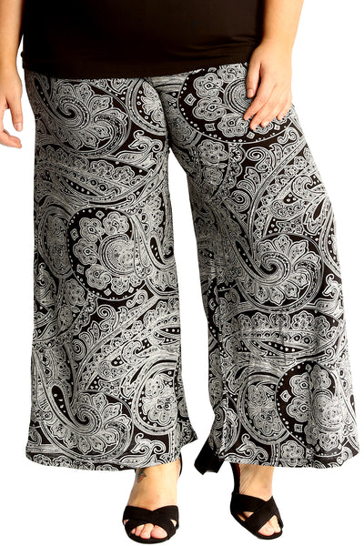 6117 Bold Paisley Print Palazzo Trouser