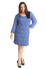 2208 Chiffon Sleeve Lace Dress