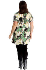 1722 Tassel & Chain Print Swing Top
