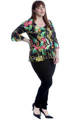 1526 Paisley & Chain Print Frill Top