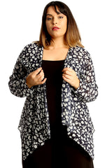 3257 Floral Print Open Front Cardigan