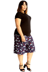 6138 Birds Oriental Print Culottes