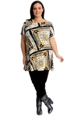 1724 Butterfly Key & Chains Print Swing Top