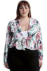 3252 Floral Print Frill Shrug