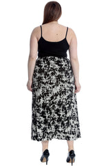 5037 Tie Dye Print Mid Calf Skirt