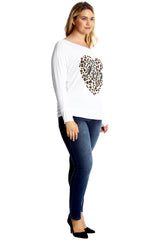 1578 Love Heat Print Batwing Top