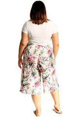 6127 Floral Print Crepe Culottes