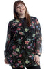 1548 Bold Floral Print Ban Collar Shirt