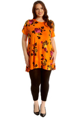 Wide Floral Print Swing Top