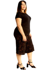 6123 Multi Color Spot Print Culottes