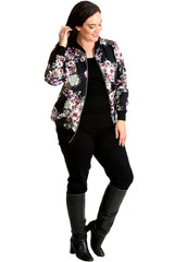 3184 Floral Print Bomber Jacket