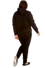 3062 Popper Button Hooded Sweatshirt