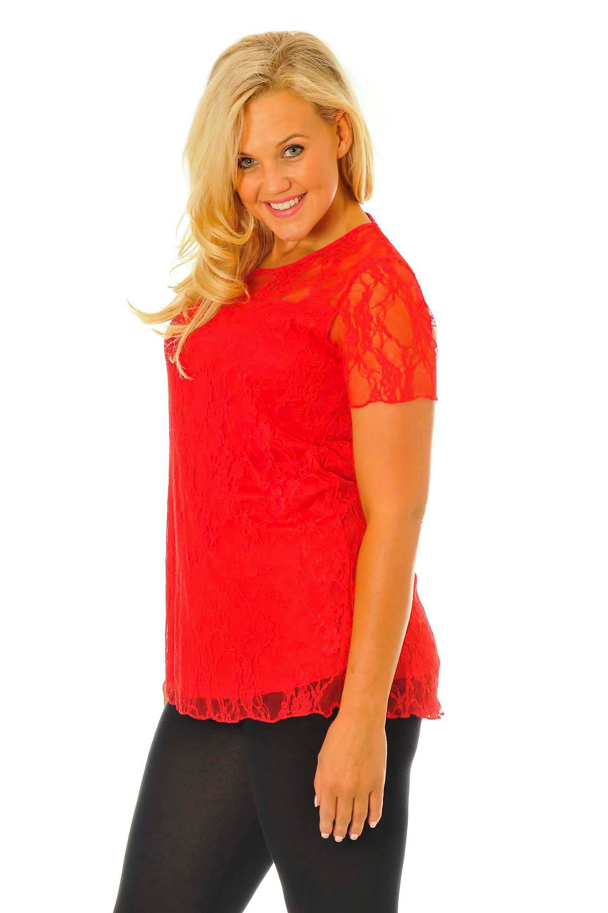 1079 Scarlet Lace Lined Top
