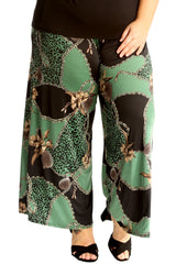 6119 Animal Floral Print Palazzo Trouser
