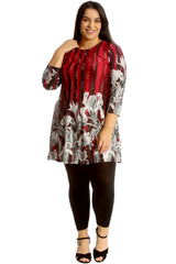 Floral Print Sequin Swing Top