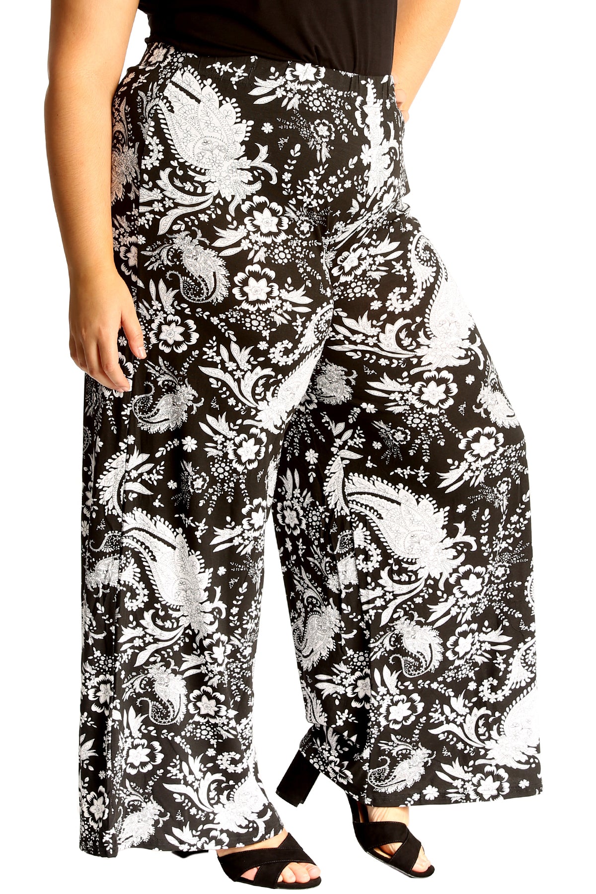 6115 Bold Paisley Print Palazzo Trouser