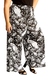 6115 Bold Paisley Print Palazzo Trouser