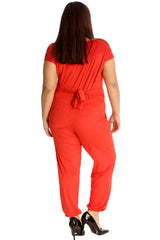 8034 Cowl Neck Suede Jumpsuit