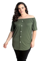 1560 Crepe Off Shoulder Top
